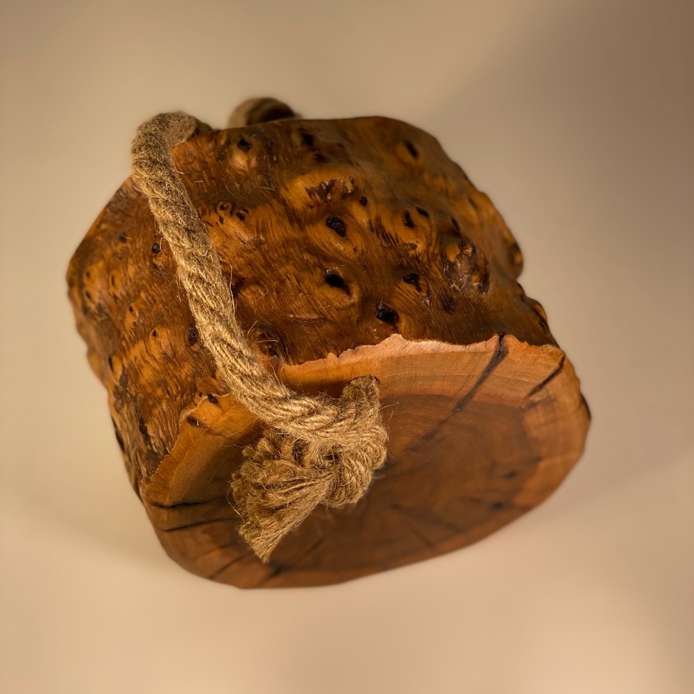DECORATIVE RUSTIC WOOD CHUNK SLAB WITH ROP - Picture 10 of 16